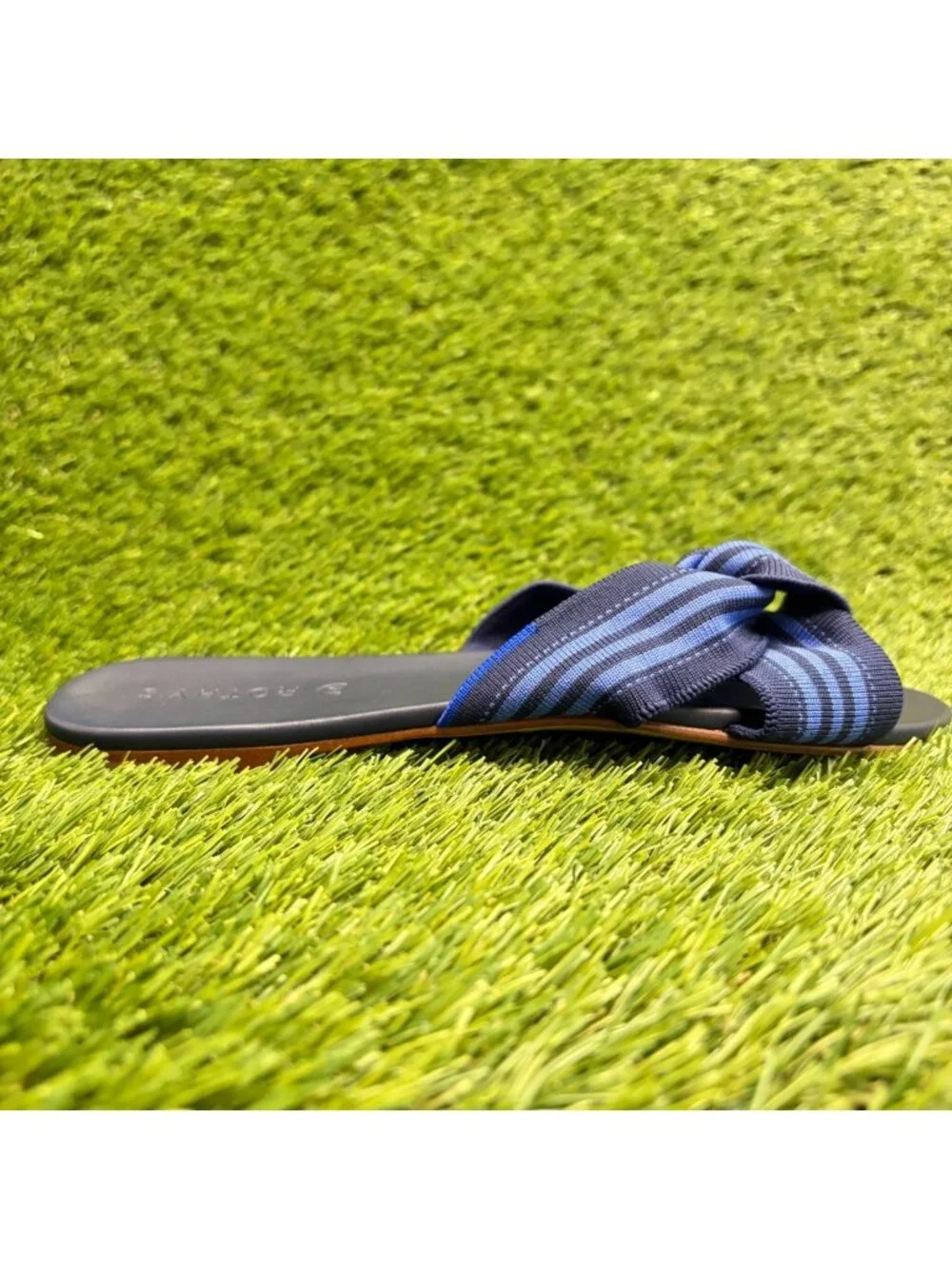 Rothy's The Knot Womens Size 8 Blue Beach Casual Slip On Flats Slid Sandals
